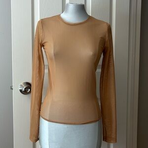 Zara mesh tan layer top